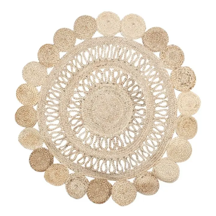 SIGNES GRIMALT Signes Grimalt Alfombra Yute Redonda Decoración Hogar Beige 120cm - 1