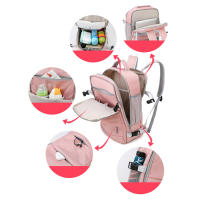 Mochila de viaje repelente al agua para mujer, carga USB para portátil con mochila escolar, con correa de equipaje, informal - details 35