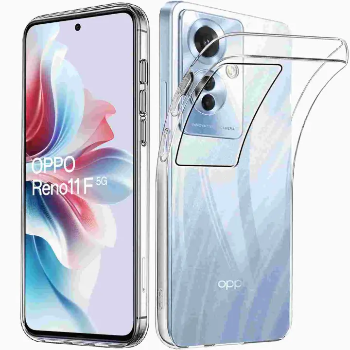 Funda + Protector Cristal Vidrio Templado (Opcional) Para OPPO RENO 11 F 11F 5G, Carcasa, TPU Silicona Suave Flexible, Color Negro Transparente, Ajuste Perfecto, Acceso Conector Carga Auricular, Meloenvias mle18 - 1