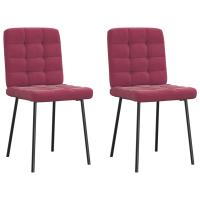 vidaXL Sillas de comedor 2 unidades terciopelo rojo tinto en color Rojo vino tinto/Amarillo/Gris claro y más | cómodas modernas ergonómicas para comedor cocina salón hogar - details 0