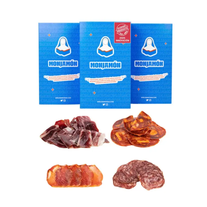 Monjamón - [Pack Los Elegidos del año  2025]- Selección de Ibéricos de Bellota  Jamón, Paleta, Lomo, Chorizo y Salchichón 100% Ibérico  Curación Artesanal  Sabor Gourmet para Auténticos Sibaritas  Ideal para Regalos y Reuniones - 1