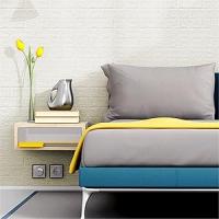 Papel Pintado Autoadhesivo 3D Pared - Efecto Ladrillo de Piedra, Impermeable Grueso Pegatina de Pared, Espuma de Polietileno, para Cuarto de Baño, Dormitorio y Cocina (0.7m x 20m, Blanco) - details 1