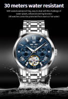 Reloj Mecánico Para Hombre OLEVSSkeketon Flywheel Auténtico Resistente Al Agua Luminoso Calendario Perpetuo Display Romano Acero Inoxidable - details 8