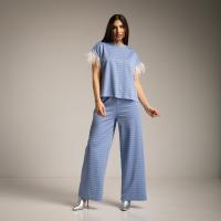 Conjunto mujer a rayas con mangas de pluma – look elegante y atrevido – WA Wild Animal – talla única - details 0