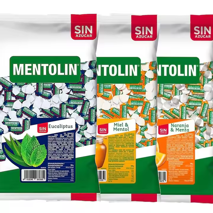 MENTOLIN PACK 3 Kg caramelos sin azúcar para la tos Eucaliptus & Miel Mentol & Naranja - 1