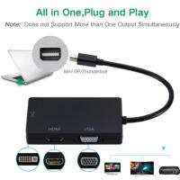 Adaptador 3 En 1 Thunderbolt Mini DP Para HDMI VGA DVI Convertidor 1080P Cable Mini DP Para Proyector MacBook pro Air - details 2