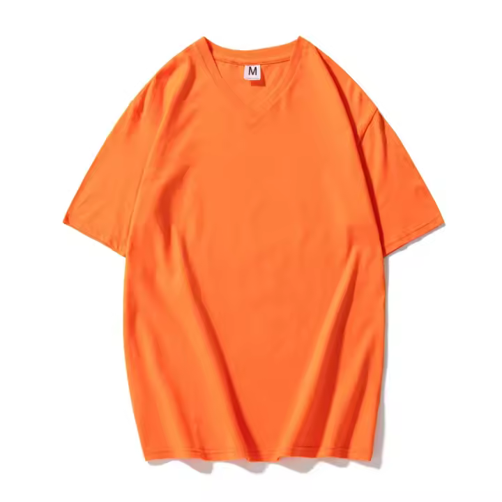 Camiseta De Algodón Para Hombre De KB Marca Nueva Con Cuello En V Manga Corta Color Sólido Camisetas De Verano Transpirables Y Wicking De Humedad - 1