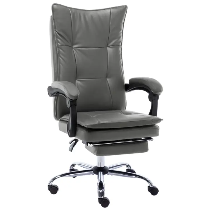 vidaXL Silla de oficina de cuero sintético negra en color Negro/Antracita/Marrón | cómodas modernas ergonómicas para comedor cocina salón hogar - 1