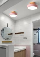Lámpara De Techo Industrial Nórdica Para Entrada Sala De Estar Comedor Dormitorio Estudio Baño Luz Redonda De Madera Moderna - details 6