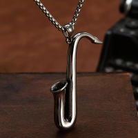 Collar De Saxofón Punk Para Hombres Joyería Musical De Instrumento Geométrico Inoxidable Estilo Biker Regalo De Moda - details 1
