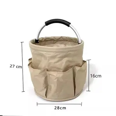 Cesta De Jardinería Con Bolsa Organizadora De 6 Cuentas Para Herramientas Y Propagación De Plantas Bolsa De Mano Ecológica Plegable De Poliéster 100% - 1