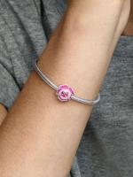 Pandora - Charm de Flor de pensar Rosa-Plata de Lei - details 3