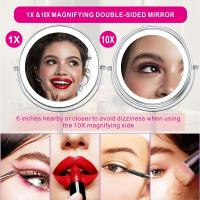 Espejo De Maquillaje LED De 8 Pulgadas Con 10X Magnificación Y 3 Colores De Luz Interruptor Táctil Doble Lado Carga USB Venta Al Por Menor De Cosméticos - details 5