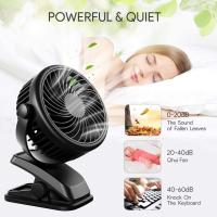 Ventilador de escritorio, Ventilador de refrigeración personal USB de 3 velocidades con rotación de 360 °, cable USB y batería para el hogar, oficina, gimnasio, pesca, camping - details 1