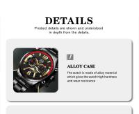 Reloj De Cuarzo Para Hombre 3PCS Lujo Moda Con Correa De Cuero Negra Reloj De Pulsera Casual Y Negocios Sin Resistencia Al Agua - details 4
