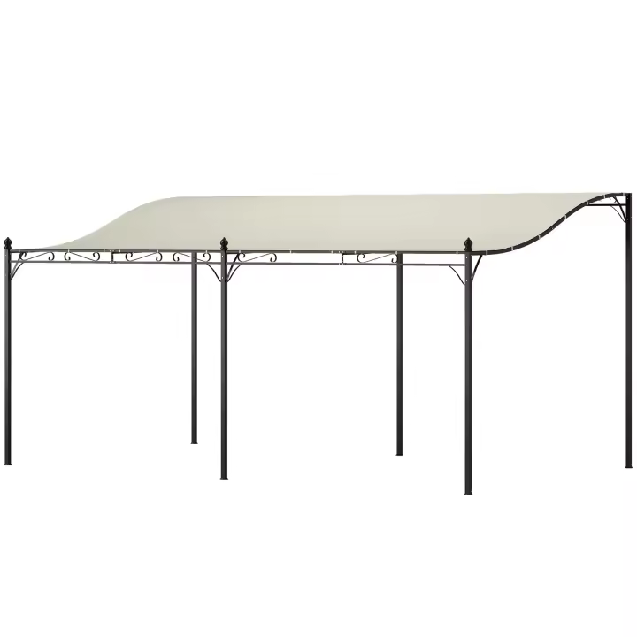 Pérgola gazebo con Techo, gazebo Toldo impermeable, gazebo de Jardín Independiente gazebo Toldo Terraza Jardín Protección solar aprox. 3x5x2,5 m crema Blanco - 1