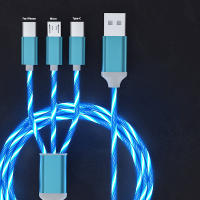 Cable De Carga Rápida 3 En 1 Con Luz LED Para iPhone Samsung Xiaomi Redmi Conectores USB Tipo C Y Micro USB Alta Corriente 3A - details 0
