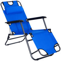Outsunny Tumbona Reclinable y Plegable con Respaldo Ajustable Reposabrazos Almohada y Reposapiés para Jardín Terraza Carga 136 kg 118x60x80 cm - details 0
