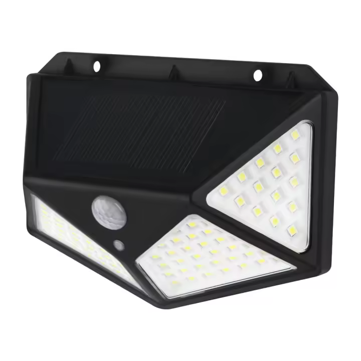 Aplique LED Solar con Sensor Negro 5W Fría Matel - 1