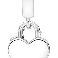 Pandora Moments - Colgante doble de plata de ley con corazón de rosa，Incluye Caja Original - details 0