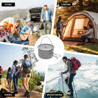 Olla De Titanio Ultraligera De 1.8L/3L Con Tapa Y Mango Plegable Para Camping Y Senderismo Al Aire Libre Picnic - details 8