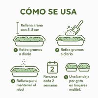 CUOPET Cat Litter Green Tea (2 Litros / Pack 24 Litros) - Arena Aglomerante 100% Natural de Tofu con Té Verde para Gatos - details 1