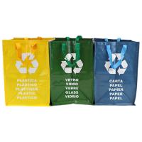 LILI HOME Pack de 3 Bolsas para Reciclaje Y más combinaciones para elegir - Plástico, Vidrio y Papel Medidas de Cada Bolsa: 44 x 32 x 31.5 cm. Cada bolsa está equipada con velcros en ambos lados, permitiendo unir tantas bolsas como necesites. - details 0
