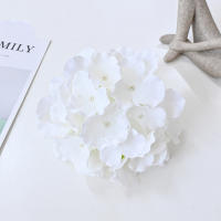 10pcs Cabezas De Hydrangea De Seda Con Tallos Flores Artificiales Para Decoración De Casas Y Bodas - details 2
