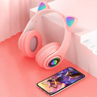Auriculares Bluetooth Con Orejas De Gato Lindo LED Flash Stereo Plegables Inalámbricos Con Micrófo TF FM Para Niñas Regalos De Niños - details 6