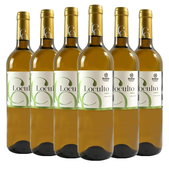ARTE SABOR Caja de 6 botellas de vino Loculto Verdejo. Rueda, Vendimia del 2023. 75clx6. con 13% vol. 7x7x32 Cm. - 1