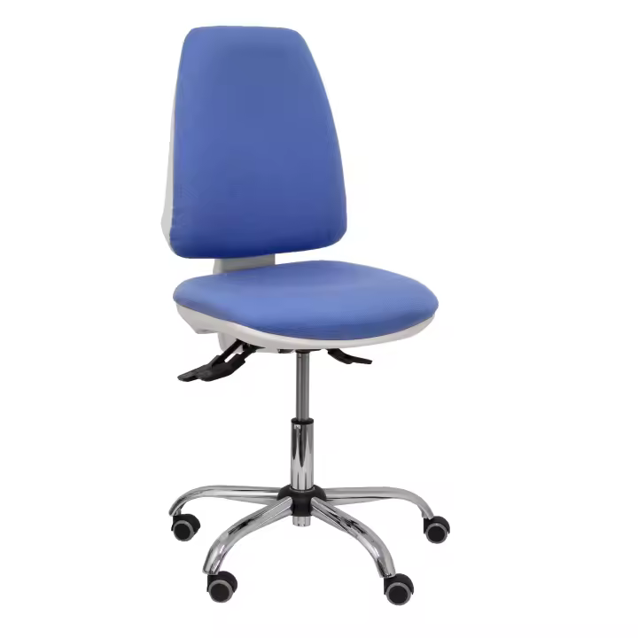 Silla de Oficina Ergonómica Piqueras Y Crespo Elche Blanca con Detalles Azul Claro - 1