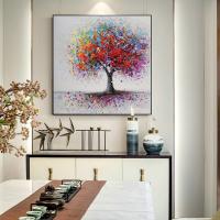 Pintura, impresión abstracta de las pinturasal Oleo del Jardín DE LOS árboesSin Marco 50X50Cm, BSR SSITO - details 1