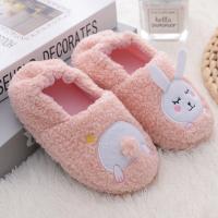 Zapatillas De Invierno Para Niñas Con Cabeza De Conejo Y Cola De Caracol Lástima De Plush Suela De Goma Antideslizante Zapatos Para El Hogar De Niñas - details 1
