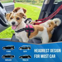 Cinturón De Seguridad Para Perros Y Gatos KAMANLONG Para Coche Correa Fija Con Amortiguador Y Tracción Seguro Para Dos Perros Material De Nylon Adecuado Para Todas Las Estaciones - details 1