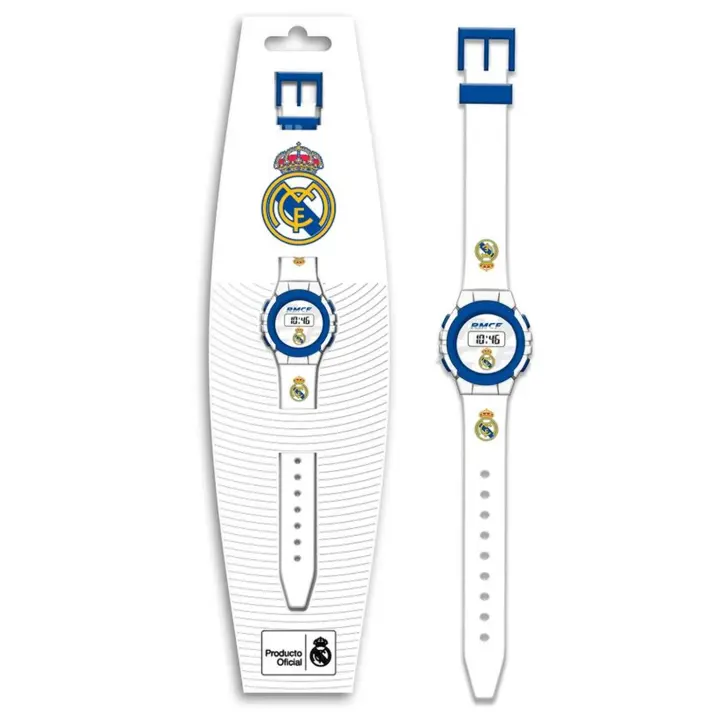 Real Madrid Reloj Digital18x7,5x3cm, Reloj Automático Infantil 22cm, Reloj para Niñas y Niños, Color Blanco, Regalo Cumpleaños, Navidad, Reyes - 1