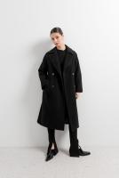 PuntoSalao Abrigo largo cruzado solapa color negro para mujer efecto soft :elabrigo largo negroes una prenda que te durará muchos años, ya que es resistente y se adapta a las tendencias - details 2