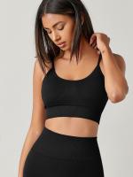 Sudadera Deportiva Para Mujer Alta Estiramiento Transpirable Padded Para Correr Yoga Gimnasio Sin Costuras Crop Top Gradient - details 2