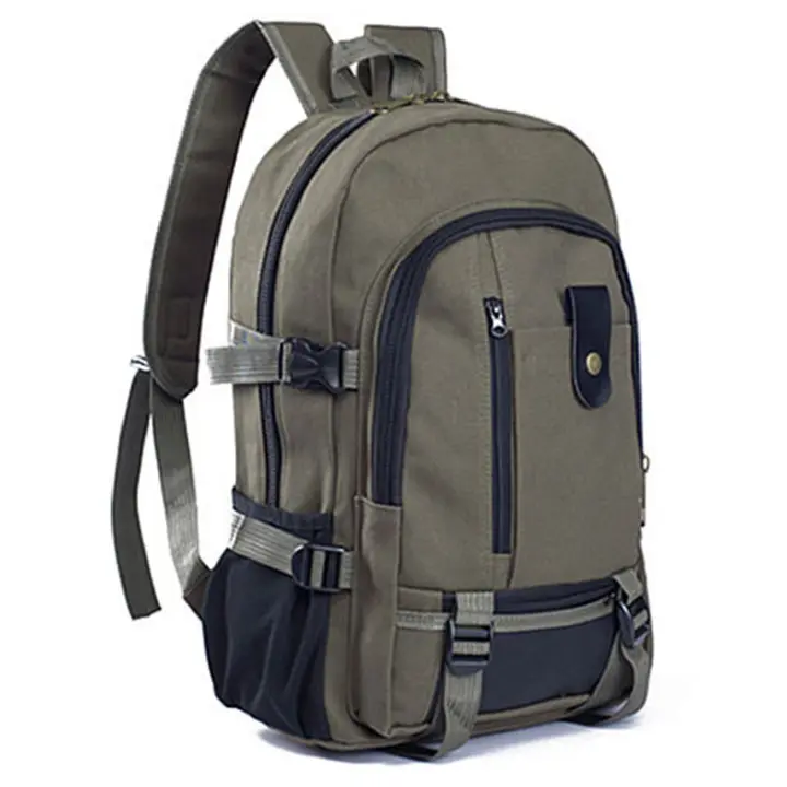 2022 New Men's Backpack Leisure Travel Canvas Backpack Large Capacity Fashion Backpack Student Schoolbag - 1