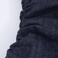 Vestido Midi De Denim Plegado TRAF Para Mujer Elegante Casual Con Manga Corta Chic Para Comunicación Diaria Vestido Midi A-Line Sin Estiramiento - details 7