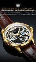 Reloj De Pulsera Automático Para Hombre OLEVS Lujo Diseño De Esqueleto Resistente Al Agua Con Correa De Cuero Adecuado Para Negocios - details 12