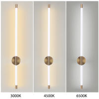 Lámpara De Pared LED Interior 70cm 90cm Luz De Decoración Para Sofa Y Dormitorio Fuente De Iluminación Blanca Y Dorada - details 5