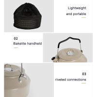 Tetera Silbante Portátil De 1.4L Con Mano Para Acampar Cocinar Y Viajar Material De Aluminio No Plegable Resistente Al Calor - details 4