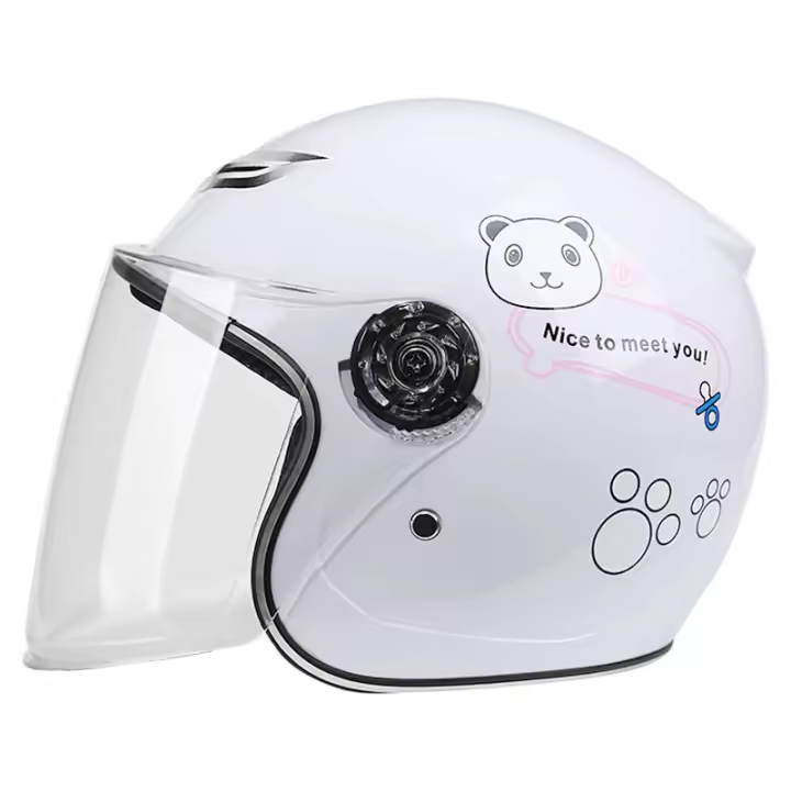 Infantil Helmet With Patrón De Dibujos Animados Láestima Cuatro Estaciones Protección Seguridad Niños Motocicleta Casco Frontal Abierto - 1