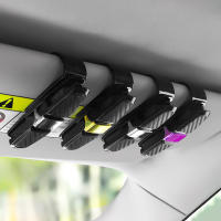 Portarabinos De Gafas Para Coche En Fibra De Carbono Clip Para Sol Y Tarjetas Soporte Rápido Para Lentes Y Tarjetas - details 6