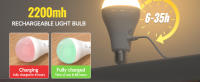 Bombilla LED Recargable Con Control Remoto E27 Batería Operada Sin Cable Dimmable Con Timer Para Lámparas 2200mAh - details 2