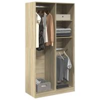 vidaXL Armario de madera contrachapada 100x50x200 cm en color Negro/Gris sonoma/Gris hormigón y más | almacenamiento funcional diseño moderno para baño dormitorio sala - details 5