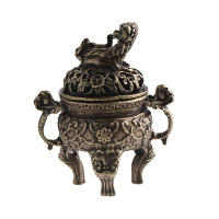 Brass Pocket Lotus Jiuding Incense Burner Hollow Mini Incense Holder Garden Statue Sculpture from Mainland China - details 12