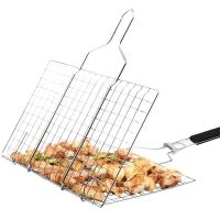 Cesta De Asado En Acero Inoxidable Con Red No Adherente Para Barbacoa Herramienta De Picnic Para Carne Vegetales Y Pescado - details 1