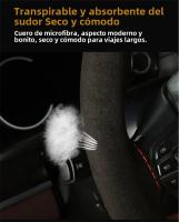 Cubierta De Volante De Cuero DIY Fibras Suaves Universal Con Hilo Y Agujas Accesorios De Interior Para Coche Color Versátil - details 10