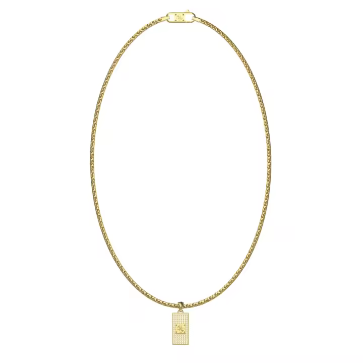 Guess Collar Hombre 4g Frontiers De Acero Dorado Jumn06030jwygt-u - 1